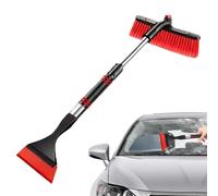 Genérico Ice Scraper with Snow Brush - Extendable Anti-scratch Tool | Double Brush for Windshield, Car or SUV | Winter Cleaner for and Roof