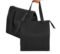 Generico Insulated Bag, 2 Pieces Large Reusable Cooler Bag with Top Zip - Shopping Shopper 30 x 18 x 13 cm | For Drinks, Food, Snacks, Travel, Picnic, Shopping, Beach, Camping