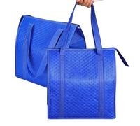 Generico Insulated Cooler Bag - with Zip Closure Top, 2 Pieces Reusable Thermal Shopper | Shopping Shopper 30 x 18 x 13 mm - For Food, Drinks, Snacks, Picnics, Shopping, Beach, Camping