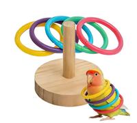 Generico Intelligence Training Bird Toy, 3-Inch Wooden Stackable Rings with Sun Design, Professional Grade Interactive Puzzle for Parrot Parakeet Conure, Training Toy for Canary Lovebird Cockatoo