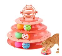 Genérico Interactive Cat Toy Ball, 9.25x7.87 Inch 4 Level Tower Cat Turner, Indoor Outdoor Pet Toy for Mental Physical Exercise for Bedroom, B