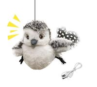 Genérico Interactive Cat Toy with Triune Bird | USB Rechargeable Lival Owl Shape | Trill Sound Toys for Kittens | for Home Play Living Room or Travel