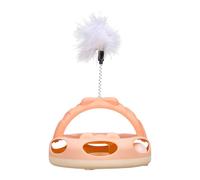 Genérico Interactive for Cats - Ball with Rotating Plate and Puzzle for Cats - Indoor Puzzle Ball with Feathers - for Mental Stimulation, Behavioral Enrichment and Boredom