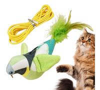 Generico Interactive Toy for Cats, Flying Animal with Simulated Twitter, with Rope Electric Toy - for Indoor and Outdoor Play Solitaire Owner Practice Instinct