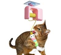 Generico Interactive Toy for Domestic Cats in ABS 12 x 9 x 5 cm, Hanging on Door Wall Ceiling, Electronic Mouse with Automatic Retractable Rope, Autonomous and Fun Activity