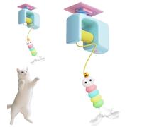 Generico Interactive Toy for Domestic Cats in ABS 12 x 9 x 5 cm, Hanging on Door Wall Ceiling, Electronic Mouse with Automatic Retractable Rope, Autonomous and Fun Activity