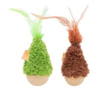 Generico Interactive Toys for Cats, 2-Piece Swinging Ball, Active Games for Cats with Catnip - Kitchen Living Room Home Apartment Corner Solo Play Area