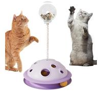 Genérico Interactive Track Tower Ball Spinner Toy | Rotating Toy, Food Visual Leak Ball with Spring Bar, Rotating Turntable for Cats