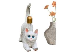 Generico Iron Cat Sculpture - Home Decor Cat Statue with Tail Bell, Home Decorations Animal Statues - for Garden Yard Living Room Balcony Indoor Outdoor