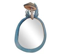 Generico Irregular Wooden Mirror - Vintage Botanical Mushroom Design, Wall Hanging | Add A Quirky Touch, Rustic Wall Decor Suitable For Entrance Bedroom Of The Do