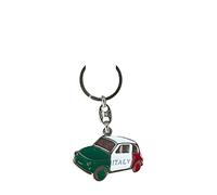 Generico Italy Key Ring Chain with Italian Symbol. Made in Italy. Souvenir and Collector's Item. Unisex., Tricolor Car, One size