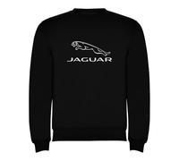 Genérico Jaguar Men's Classic Logo Black Sweatshirt - Sizes S to XXL, Black/White, M