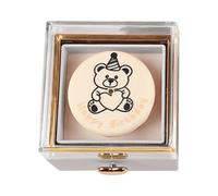 Generico Jewellery Box, Reversible Rotating Ring Box with Birthday Cake - Romantic Case for Earrings Bracelets Travel Women Girls Bride Living Room Bedroom