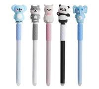 Generico Journaling Pens | 5 Pieces Erasable Writing Pens Set, Erasable Pens with Funny Animals - For Children Students School Class Scrapbooking Agenda Diary Holiday Birthday