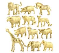 Genérico Jungle Safari Table Centerpiece - 12 Pieces Wild Animals Decorations Gold Figures Table Shower Table Decoration | Safari Animal Birthday Decorations for Party Favors