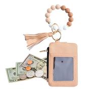 Genérico Key Chain Bracelet - Pearl Bracelet, Mini Mit Armband, Mit Schlüsselselring, Kartenetui Für Damen | Fest Einkaufen Urlaub Datum Reise, Khaki, Consulte la descripción