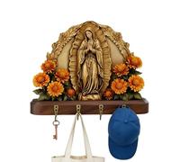 Genérico Key Holder - Religious Wood Coat Rack | Christian Key Rack with 4 Hooks - for Entryway, Living Room, Bedroom, Kitchen, Hallway and Office