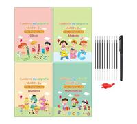 Genérico Kids Handwriting Books, Reusable Writing Notebook, Practice Workbooks, Practicing Books with Pens and Grip for Boys, Girls, and Children Learning Spanish, 8.27x6.89 Inches