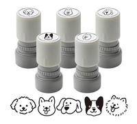 Generico Kids Stamp Set | 5 Pieces of Dog Pattern Ink Stencils, Stamps | for Class, School, Home, DIY Activities, Letters, Cards, Scrapbooking and Journaling