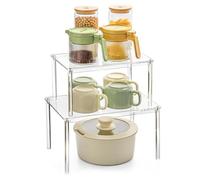 Genérico Kitchen Cabinet Organizer | Acrylic Kitchen Organizers, 2 Pack Organizer Elevator Space Saver for Crafts Home Office Coffee Station Bedroom