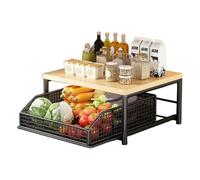 Generico Kitchen Storage Rack 37 x 26 x 18 cm - Vertical Shelf with Drawer | Multi-Purpose Organizer for Pantry Fruits Vegetables Utensils Home Apartment Kitchen Bathroom Office