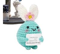 Generico Knitted Doll - Funny Positive Rabbit | Lovely Wool Wool Crochet Fabric | Inspirational and Motivational Bunny Doll for Halloween, Easter, Christmas, Mom