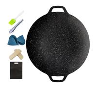 Generico Korean Grill Pan - Non-Stick Cast Iron Barbecue Plate, Multifunctional Grilling Pan, Portable Kitchen Set with | Picnic in the Garden in the Backyard, Camping All'a
