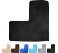 Generico L-Shaped Bath Mat, Corner Shower Mat, Soft Coral Fleece Non Slip Absorbent Washable Shower Mat for Square Bathtub, Toilet, Home Use and Spa