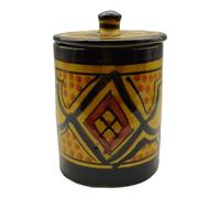 Generico La Maison Unique Moroccan Spice Jar in Terracotta Hand-Decorated Handmade Decor Morocco 2304241409