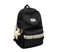 Generico Lace Backpack School Backpack in Lace, Spacious and Light, Black, riferimento alla descrizione, Please refer to description