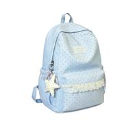 Generico Lace Backpack School Backpack in Lace, Spacious and Light, blue, riferimento alla descrizione, Please refer to description