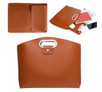 Generico Laptop Bag - PU Leather Handbag - PU Leather Laptop Bag Set - for Office, School, University, Business Travel and Leisure, brown, Fare riferimento alla descrizione