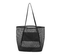 Generico Large Capacity Ergonomic Foldable Beach Mesh Mesh Tote Bag for Swimming Traveling Holidays Daily Moving, Black, riferimento alla descrizione