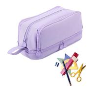 Generico Large Capacity Pencil Case - School Pen Holder with Multiple Pockets | Pen Bag, 4 Compartments, School Organizer, Students Boys Girls Adults, Writing, Drawing, Office, Study, purple, 22 x 10