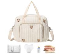 Genérico Large Diaper Bag | Large Capacity with Zipper Pocket | Maternity Travel Bear Cartoon,for Parents and Women Travel Vacation Hospital Outdoors