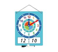 Genérico Learning Clock for Kids, Silent Teaching Clock, Practical Tool Time Writing Double Side, Dry Erase Time Teaching for Children