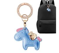Genérico Leather Keychain, Accessory with Chinese Symbolism - Leather Keychain with Horse Design in Chinese Style, for Spring Festival Family Adults Women Men Children Girls Backpack, blue, Consulte