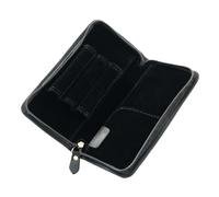 Generico Leather Pencil Case - Vintage Stationery Organizer with 3 Compartments, Durable Writing Accessory, Pen Storage Solution, Keep Supplies Tidy with Zipper Pockets, Black, refer to the