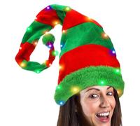 Genérico LED Christmas Hat - Golden Velvet Lighted Santa/ Hat | Holiday Accessory That at Christmas | Creative Lighted Hat Perfect for Christmas Gatherings & Ev