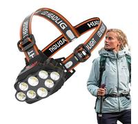 Genérico LED Headlamp - Waterproof Long Range Bright Front Light Band, Rechargeable Flashlight for Camping, Hiking, Running, Work and Outdoor Activities Cars