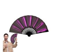 Generico LED Illuminated Folding Hand Fan | Portable Rechargeable for Weddings, Clubs and Festivals | Eye-catching Accessory for Dance, Theatre and Summer Comfort