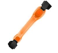 Genérico LED Running Armband,Glow in the Dark Wristband - LED Reflective Armband That Wristbands Glow in Dark Warning Lights for Night Running, 2nd Generation Silicone Armband-Orange, See description