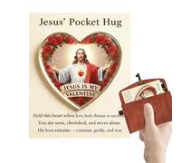 Genérico Little Jesus Hug,Inspirational Keepsake In Acrylic 2D,Christian Motivational Cards | For Believers Church Friends Travelers Home Meetings Work Waiting Rooms Colleagues