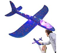 Genérico Lumineux Airplane In Mousse - Airplane Lancer à La Main, Model Planeur 48 Cm Pour Avec Éclairage LED | Jouet D'Extérieur Activités Parent-Enfant, Jeu De PARC Et Jardin, Cadeau Amusant
