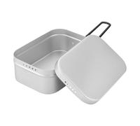 Genérico Lunchbox -Behälter, faltbare Griffe Lunchbox Aluminium - Leichter Lebensmittelbehälter mit Lid Aluminium Camping -Geschirr zum Wandern, Picknicks und Büros