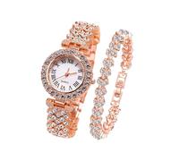 Generico Luxury Ladies Watches | Rhinestone Wrist Watches - Perfect Decoration and Practical Timing Tool for Women and Men for Apartments, Dorms, Offices, Rose Gold+Bracelet, Please refer to the