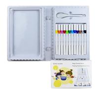 Genérico Magic Hydrographic Doodle Markers: 24 Centimeter Case, Multicolor Stationery Set, Liquid Sketches | Boys Girls Birthday Gift Student Hobby