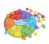 Generico Magnetic Fishing Toy, Fishing Game, Magnetic Wood Sorminate Coordination for the Puzzle, Colour Sorting Number Counting Card for Motor Skills