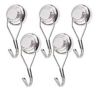 Genérico Magnetic Key Hook | 5 Pieces Magnetic Door Hanger | Storage Holder with Strong Magnet and 360 Degree Rotation for Garage, Bathroom, Handbags, Living Room, Cabin