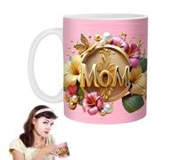 Generico Mamma Mug, Mom Coffee Mug | Mother's Day Ceramic Mug,Elegant Tea Tacano for Flower Design Button for Daughters of New Moms for Women, Grandmothers, Grandmas